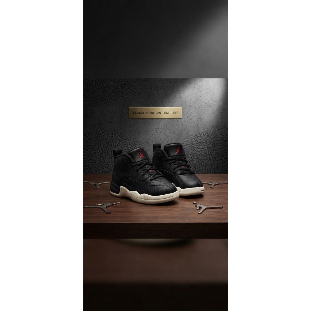 Nike Air Jordan 12 Retro BT Black Gym Red Toddler Shoes Size 4C 850000-004